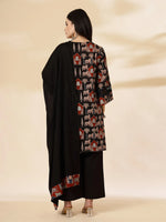 Thumbnail for Yufta Cotton Black Pakistani Kurta Dupatta Set