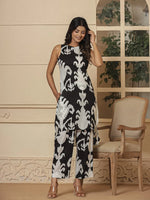 Thumbnail for Yufta Cotton Black Pin Tuck Co-Ord Set