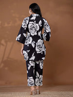 Thumbnail for Yufta Cotton Black Printed Co-Ord Set