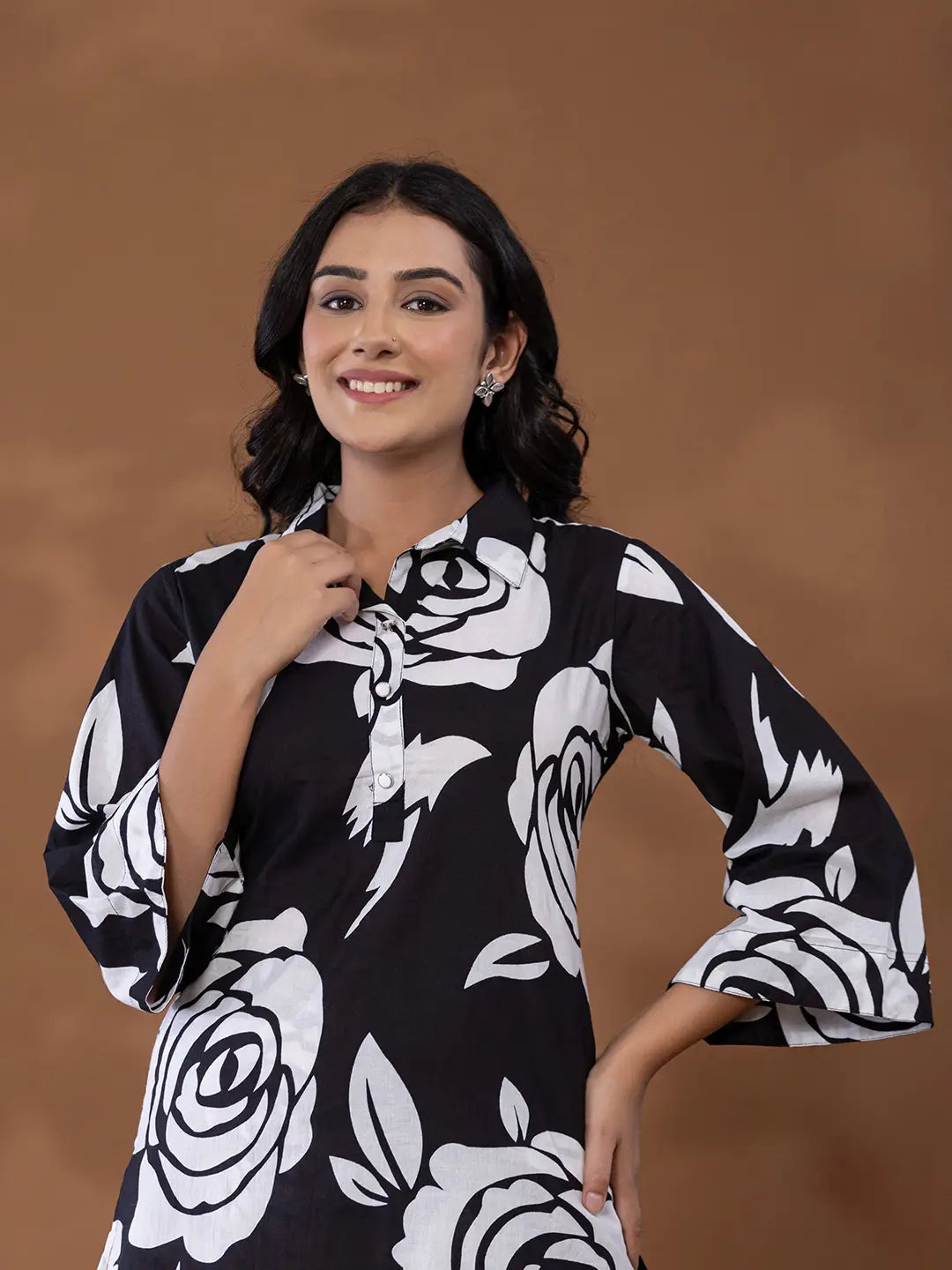Yufta Cotton Black Printed Co-Ord Set - Distacart