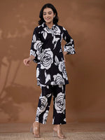 Thumbnail for Yufta Cotton Black Printed Co-Ord Set