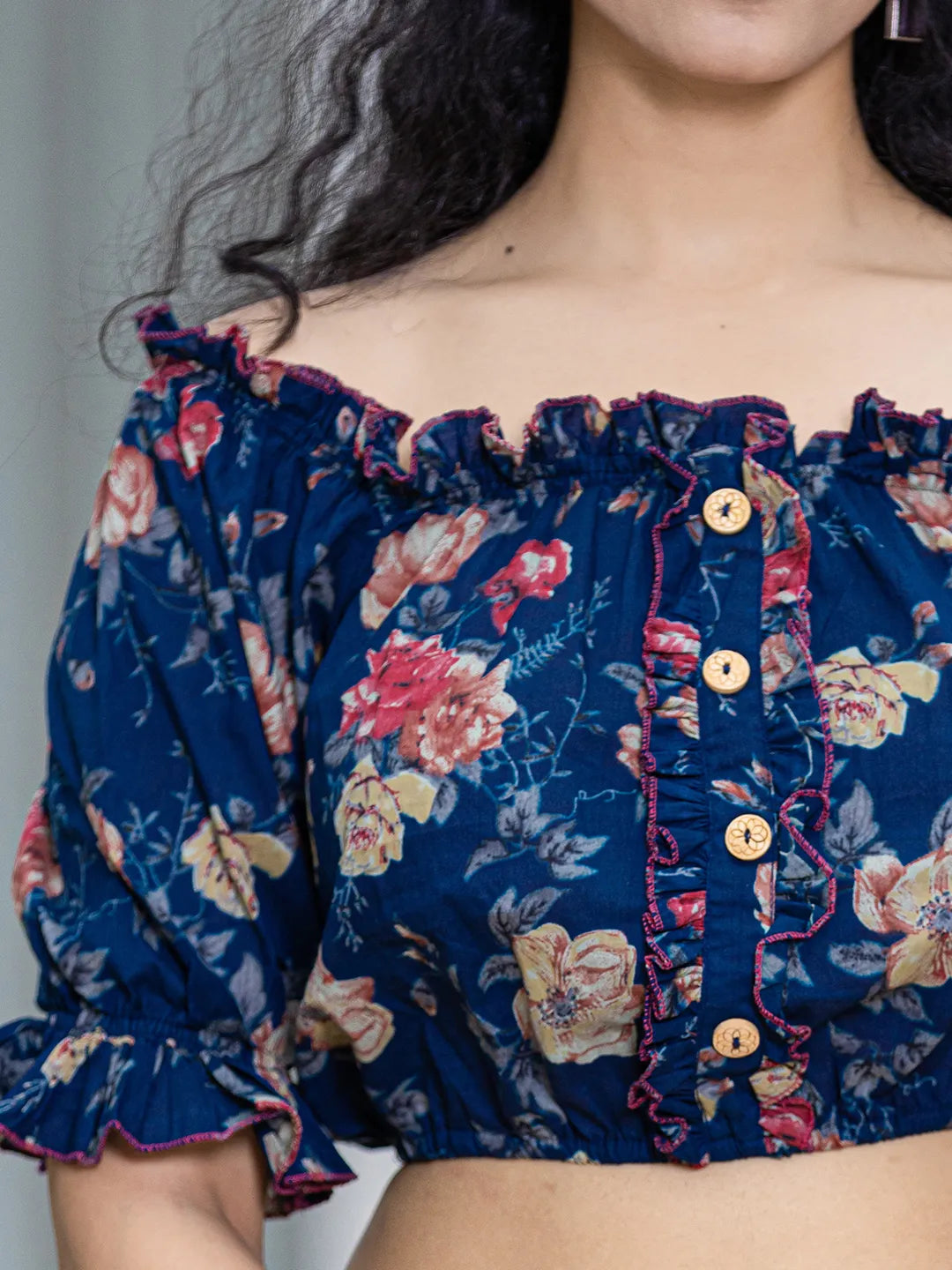Yufta Cotton Blue Skirt Co-Ord Set