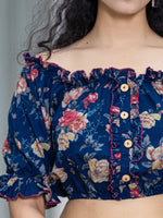 Thumbnail for Yufta Cotton Blue Skirt Co-Ord Set