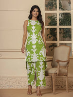 Thumbnail for Yufta Cotton Green Pin Tuck Co-Ord Set