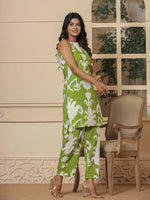 Thumbnail for Yufta Cotton Green Pin Tuck Co-Ord Set