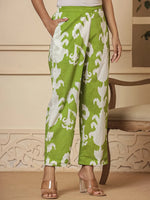 Thumbnail for Yufta Cotton Green Pin Tuck Co-Ord Set