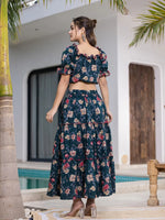 Thumbnail for Yufta Cotton Green Skirt Co-Ord Set