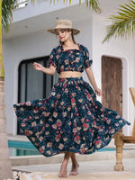 Thumbnail for Yufta Cotton Green Skirt Co-Ord Set