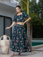 Thumbnail for Yufta Cotton Green Skirt Co-Ord Set