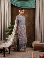 Thumbnail for Yufta Cotton Kurta Dupatta Set With Lace Detailing