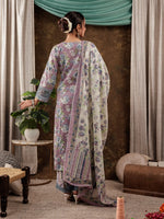 Thumbnail for Yufta Cotton Kurta Dupatta Set With Lace Detailing