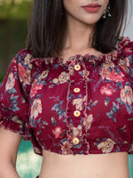 Thumbnail for Yufta Cotton Maroon Skirt Co-Ord Set