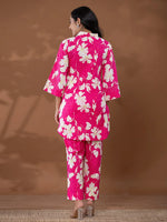 Thumbnail for Yufta Cotton Pink Printed Co-Ord Set