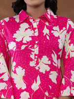Thumbnail for Yufta Cotton Pink Printed Co-Ord Set