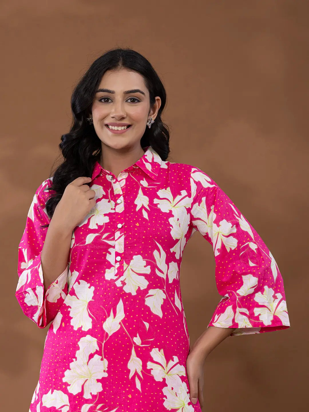Yufta Cotton Pink Printed Co-Ord Set