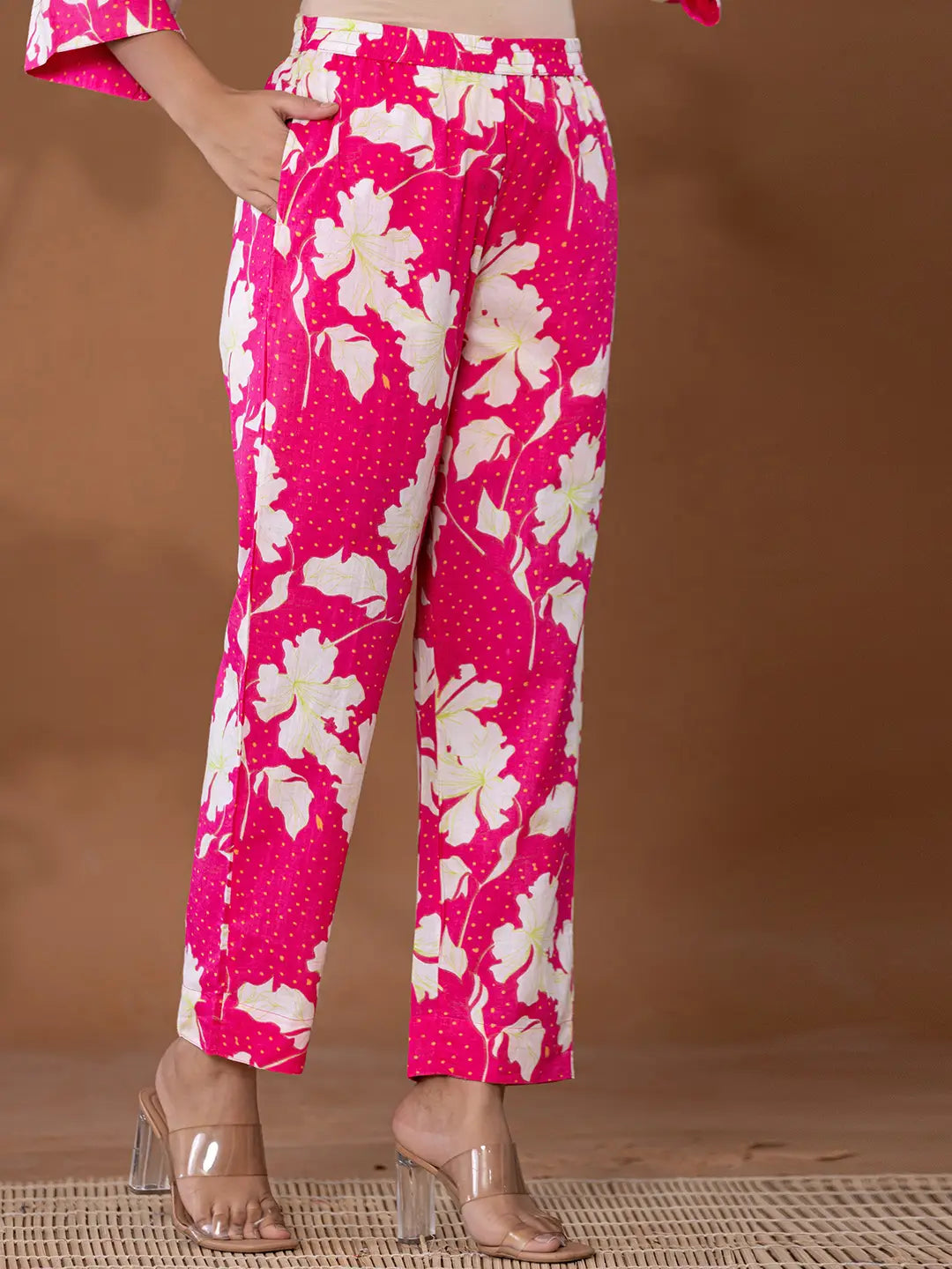 Yufta Cotton Pink Printed Co-Ord Set