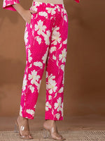 Thumbnail for Yufta Cotton Pink Printed Co-Ord Set