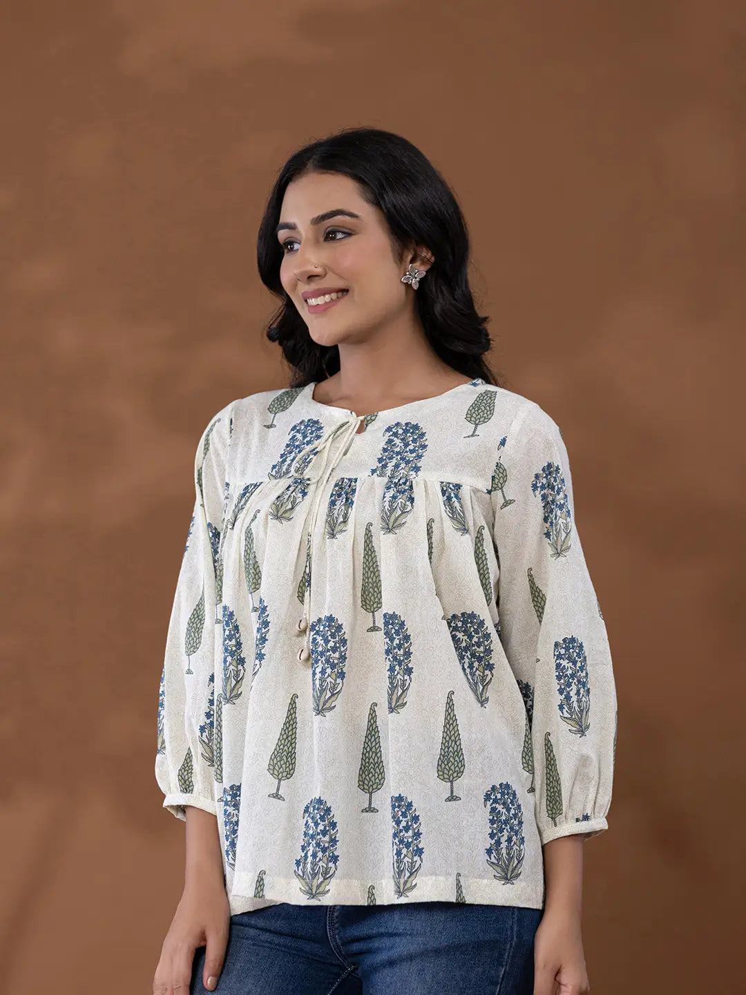 Yufta Cotton Printed Top - Distacart