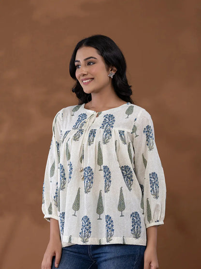 Yufta Cotton Printed Top - Distacart