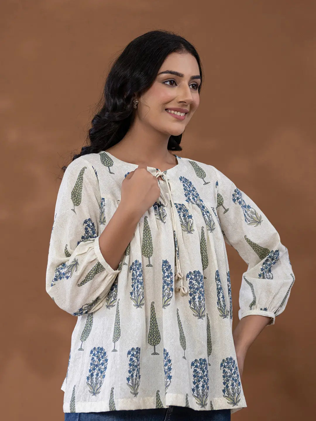 Yufta Cotton Printed Top - Distacart