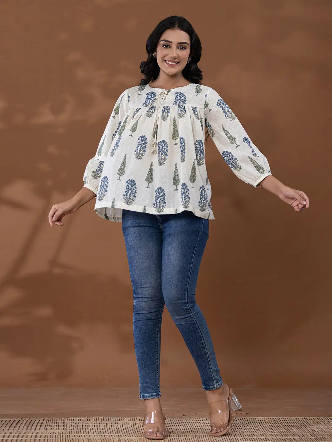 Yufta Cotton Printed Top - Distacart