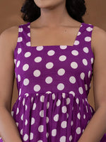 Thumbnail for Yufta Cotton Purple Polka Dot Co-Ord Set