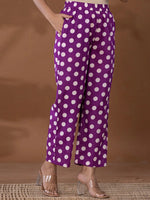 Thumbnail for Yufta Cotton Purple Polka Dot Co-Ord Set