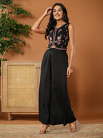 Thumbnail for Yufta Cotton Silk Festive Waistcoat Co-Ord Set With Attached Cotton Lining