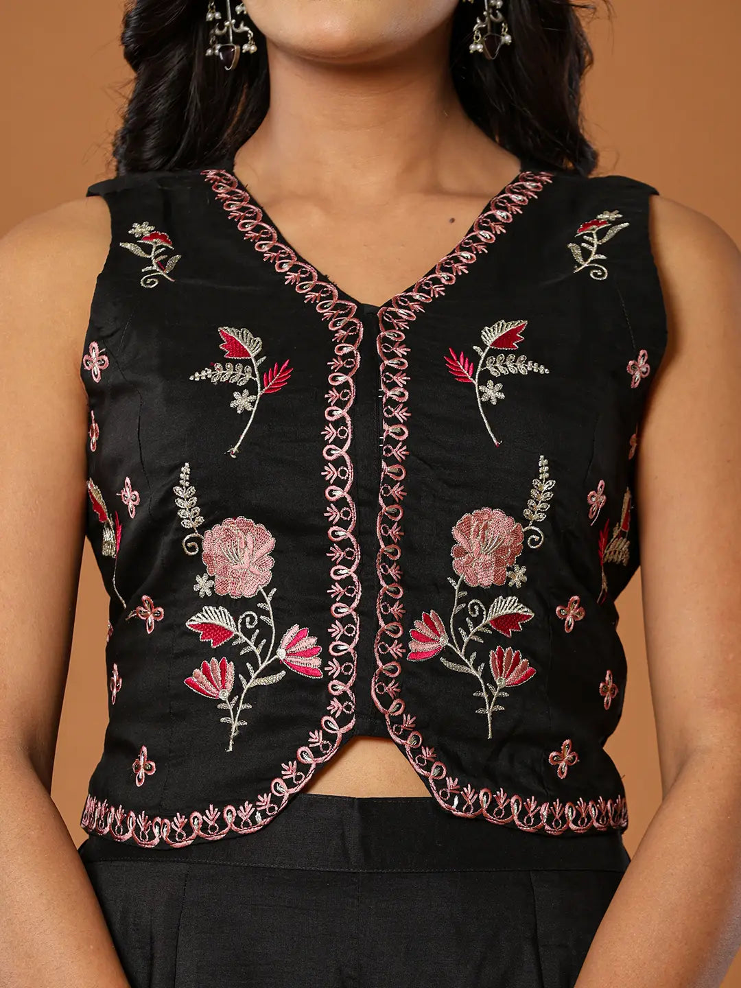 Yufta Cotton Silk Festive Waistcoat Co-Ord Set With Attached Cotton Lining