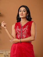 Thumbnail for Yufta Cotton Silk Waist Coat Co-Ord Set With Attached Cotton Lining