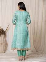 Thumbnail for Yufta Cotton Sky Blue A-Line Kurta Dupatta Set