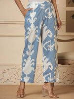 Thumbnail for Yufta Cotton Sky Blue Pin Tuck Co-Ord Set