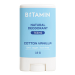 Thumbnail for Bitamin Cotton Vanilla Teens Natural Deodorant Roll On Stick