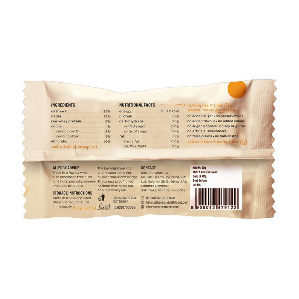 The Whole Truth Protein Bars - Orange Cocoa