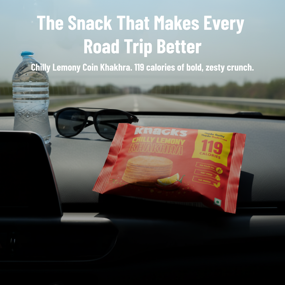 Knacks Coin Khakhra Crisps - Chilly Lemony Flavour - Dista