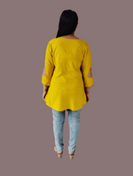 Thumbnail for Jaitra Apparels Women Printed Pure Cotton Straight Kurta (Yellow)
