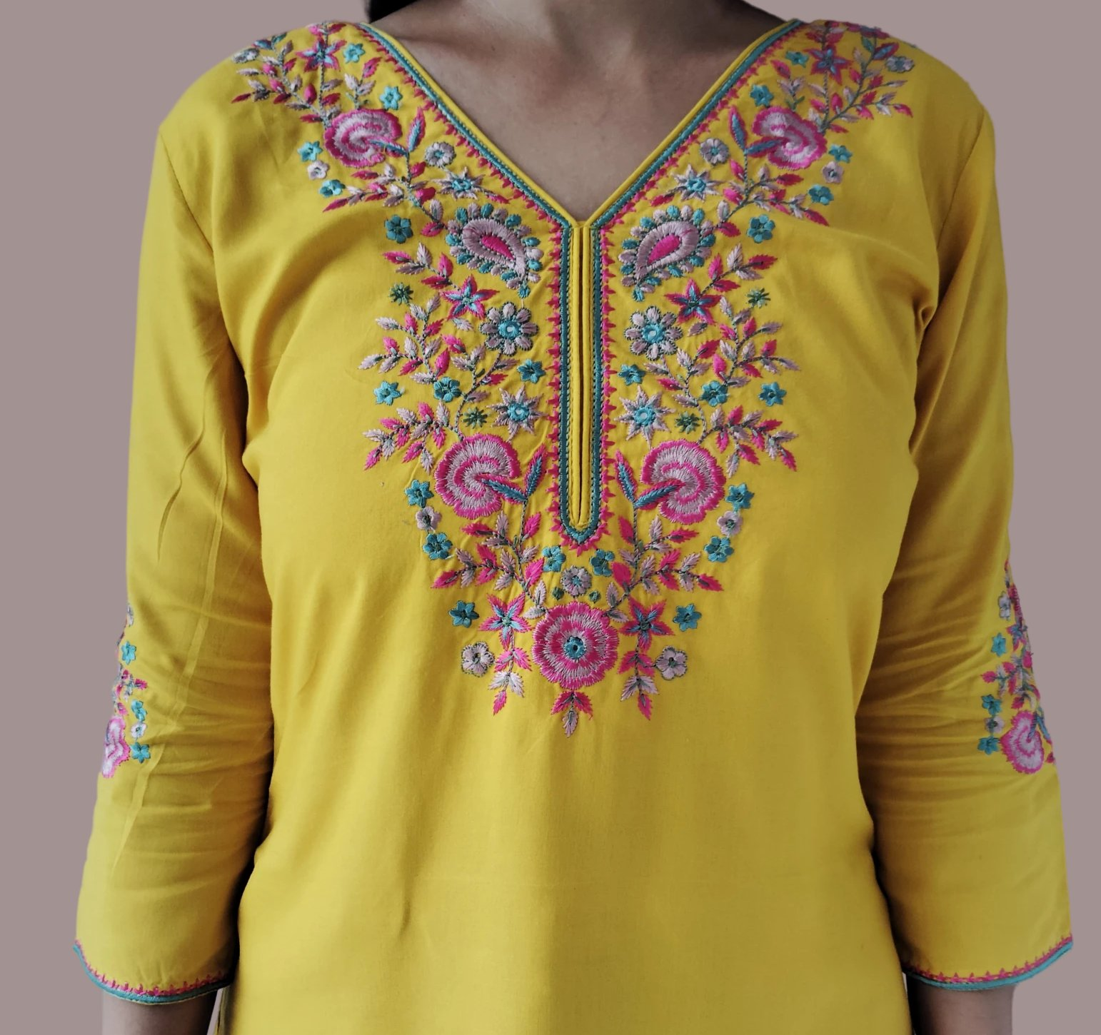 Jaitra Apparels Women Printed Pure Cotton Straight Kurta (Yellow)