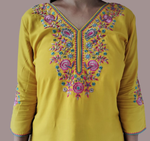 Thumbnail for Jaitra Apparels Women Printed Pure Cotton Straight Kurta (Yellow)
