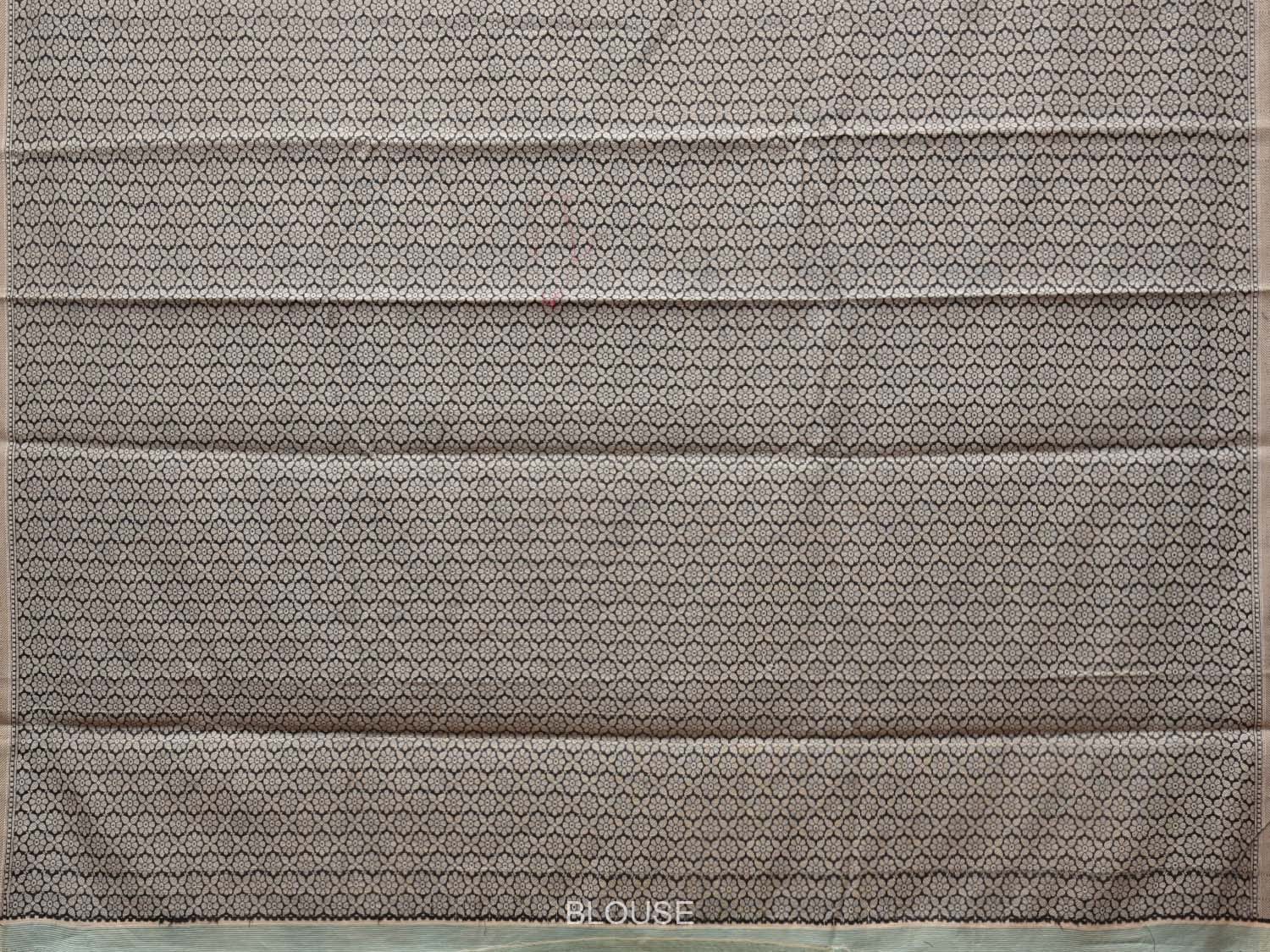 Cream and Black Cut Work Sico Cotton Saree with Body Buta and Border Design - Global Threads - Distacart