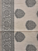 Thumbnail for Cream and Black Cut Work Sico Cotton Saree with Body Buta and Border Design - Global Threads - Distacart