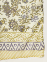 Thumbnail for Yufta Cream And Brown Cotton Sequins Work Kurta Set With Pant & Dupatta