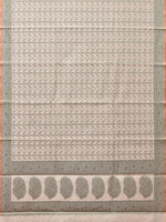 Thumbnail for Cream and Light Green Cut Work Sico Cotton Saree with All Over and Border Design - Global Threads - Distacart