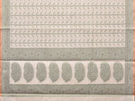 Thumbnail for Cream and Light Green Cut Work Sico Cotton Saree with All Over and Border Design - Global Threads - Distacart