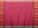 Thumbnail for Cream and Pink Uppada Silk Handloom Saree with Checks and Contrast Pallu Design - Global Threads - Distacart