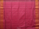 Thumbnail for Cream and Pink Uppada Silk Handloom Saree with Checks and Contrast Pallu Design - Global Threads - Distacart