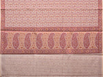 Thumbnail for Cream and Red Cut Work Sico Cotton Saree with All Over and Border Design - Global Threads - Distacart