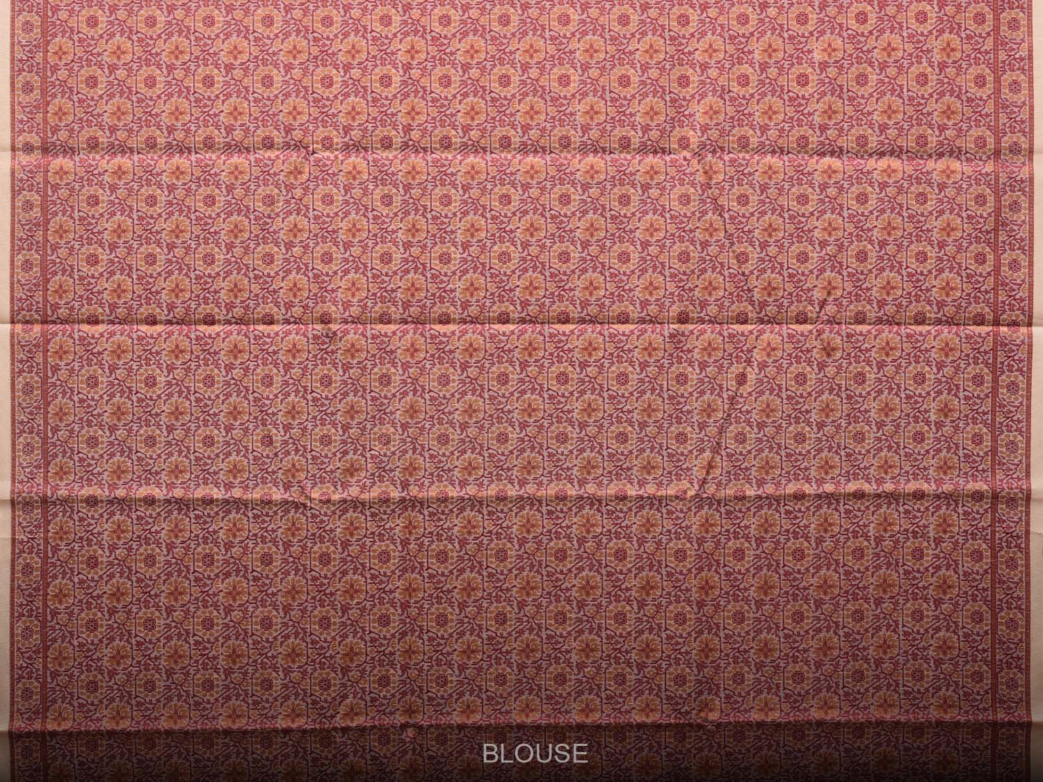 Cream and Red Cut Work Sico Cotton Saree with All Over and Border Design - Global Threads - Distacart