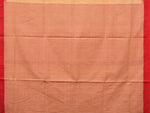 Thumbnail for Cream and Red Khadi Cotton Handloom Saree Plain Saree with Strips Pallu Design - Global Threads - Distacart