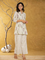 Thumbnail for Yufta Cream Cotton Co-Ord Set
