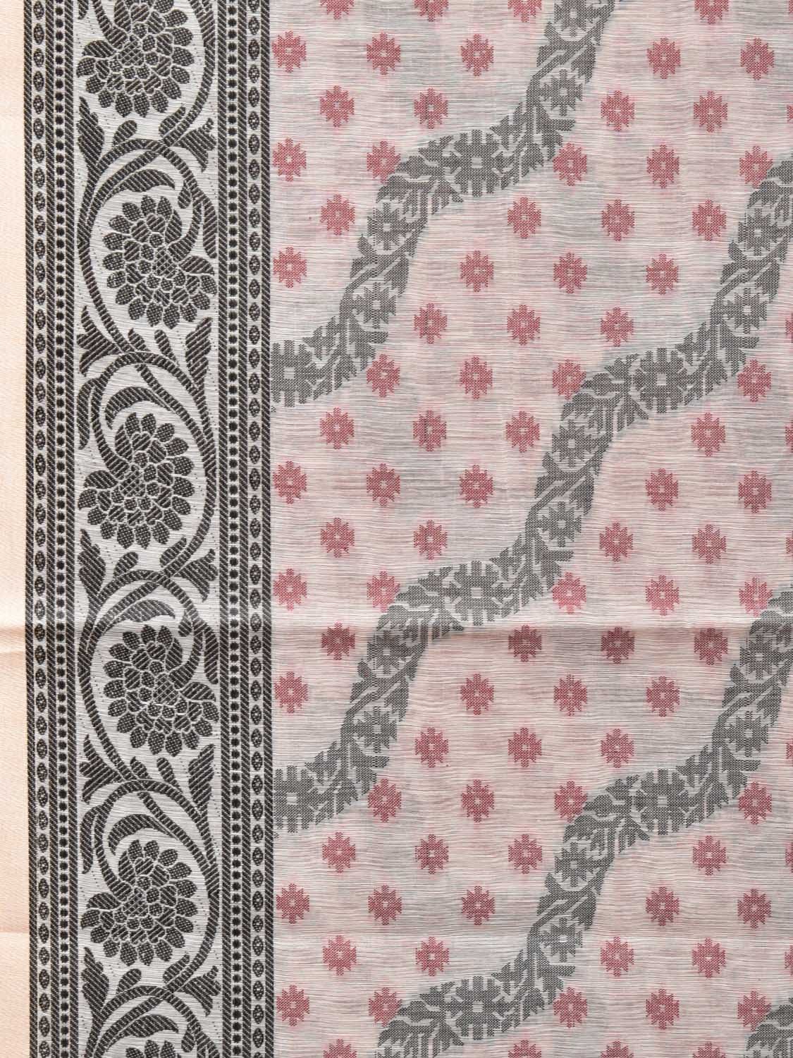Cream Cut Work Sico Cotton Saree with All Over Diagonal and Border Design - Global Threads - Distacart